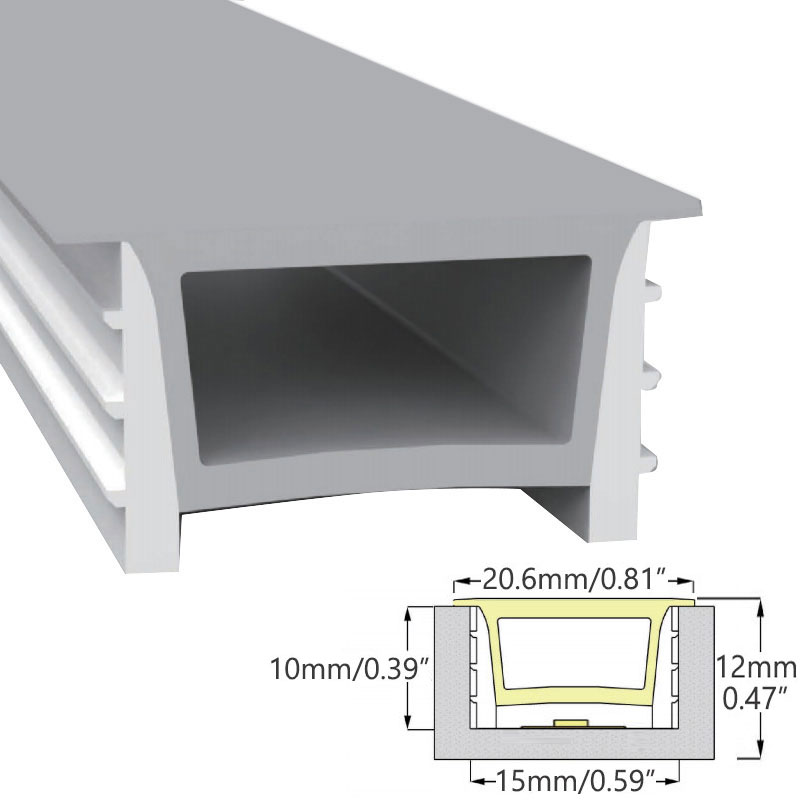 15*10mm Flex Silicone LED Light Strip Diffuser Large Illumination Cover For 12mm PCB